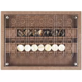 Эксклюзивная настольная игра "Четыре в ряд" из кожи Alligator, коричневый